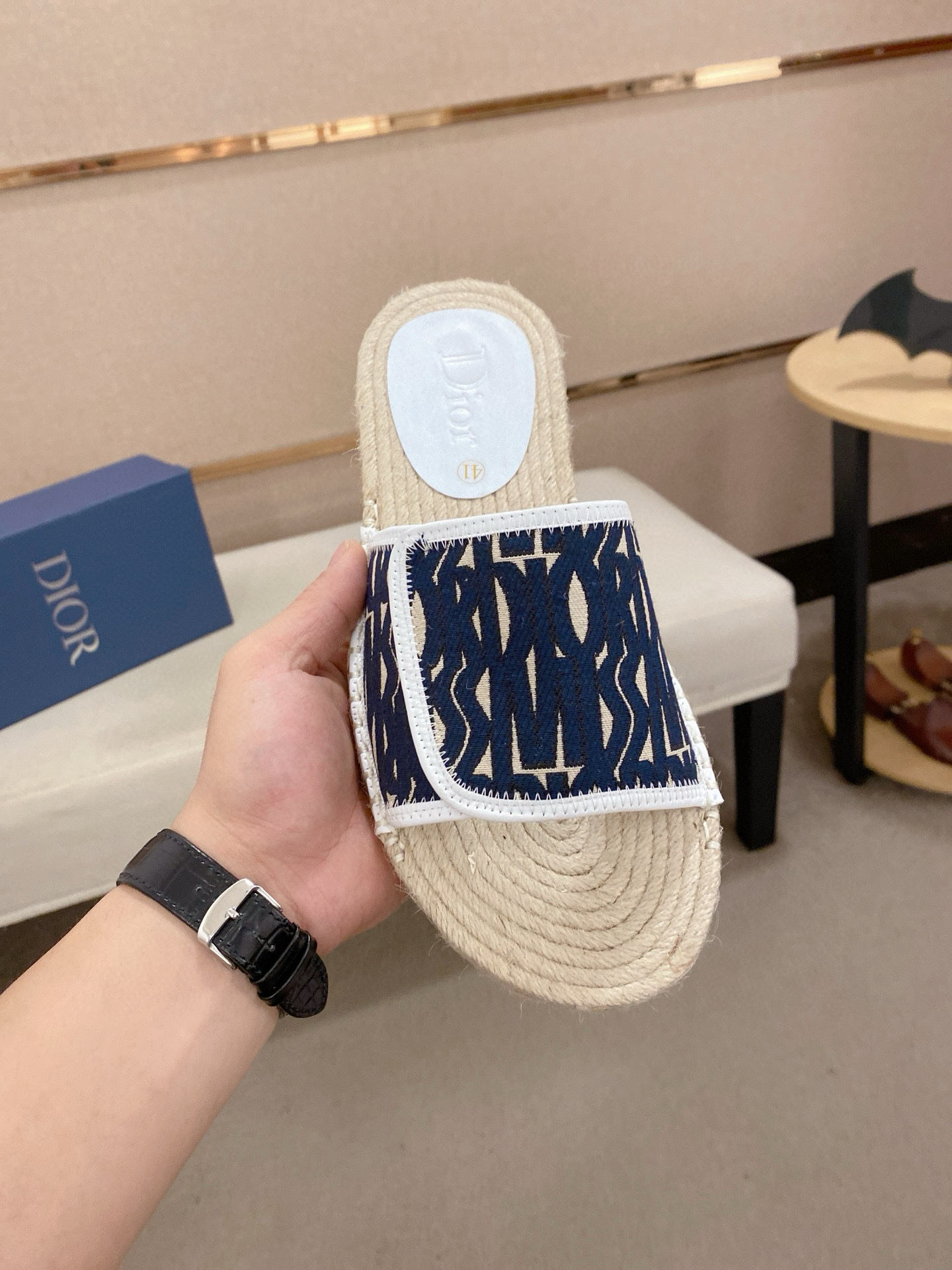 디올 남자 슬리퍼