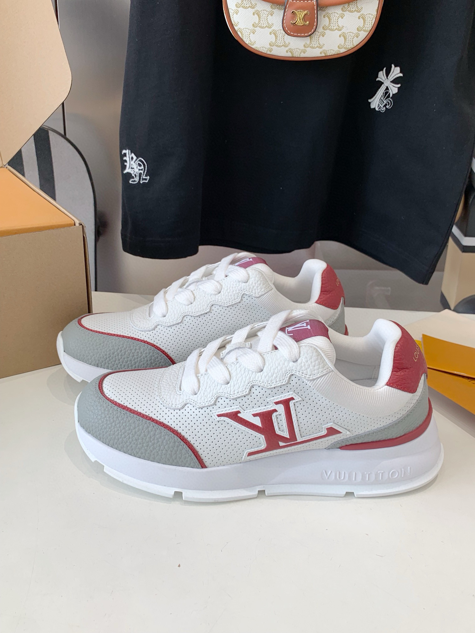 루이비통 4cm 남녀공용 신발 운동화 스니커즈