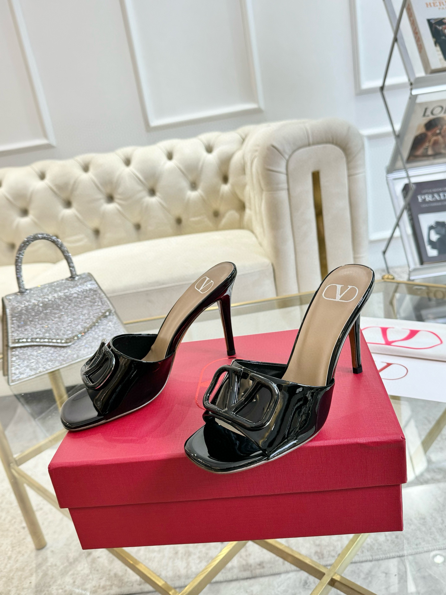 발렌티노 9cm 여자 슬리퍼