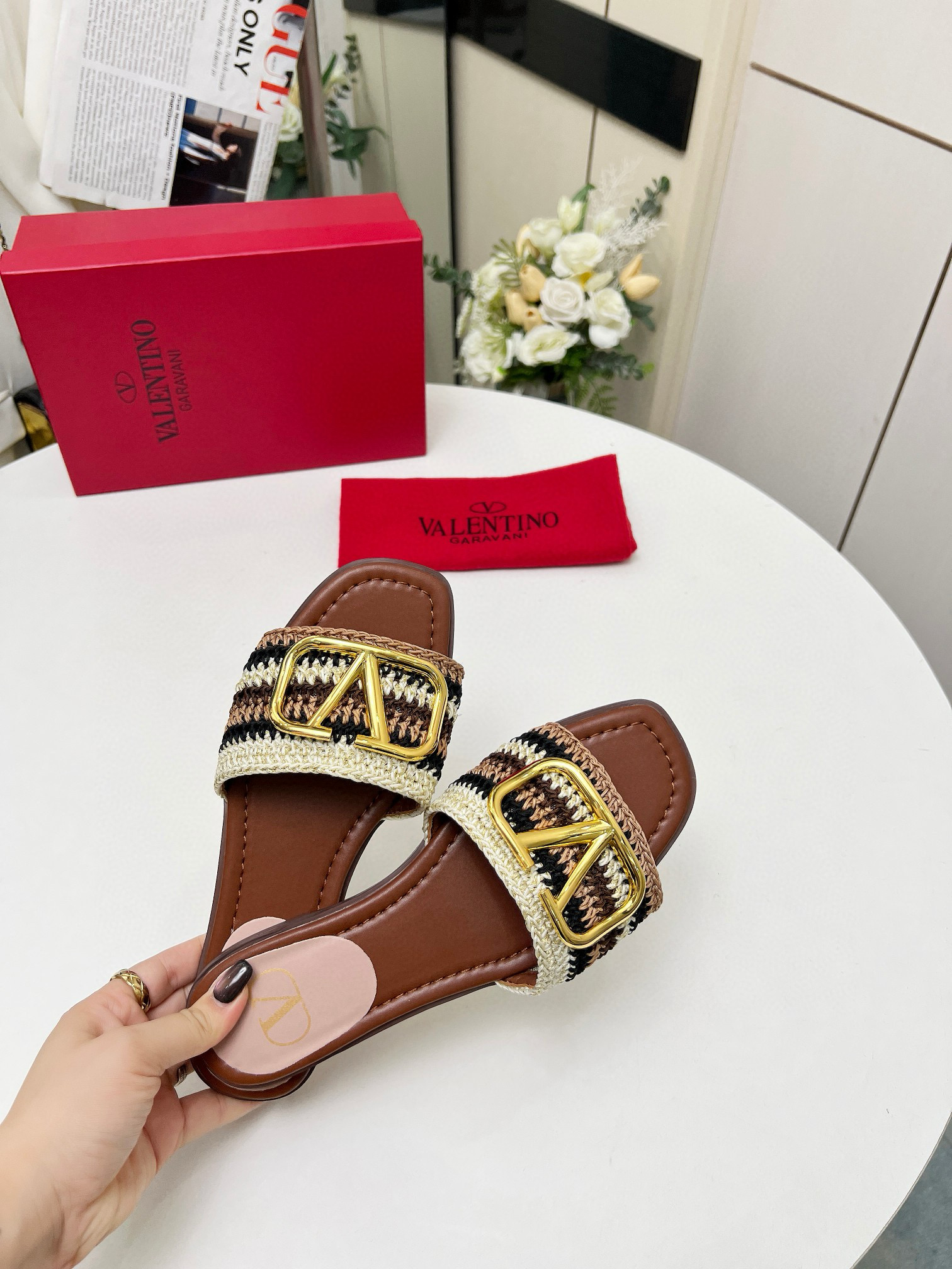 발렌티노 여자 슬리퍼