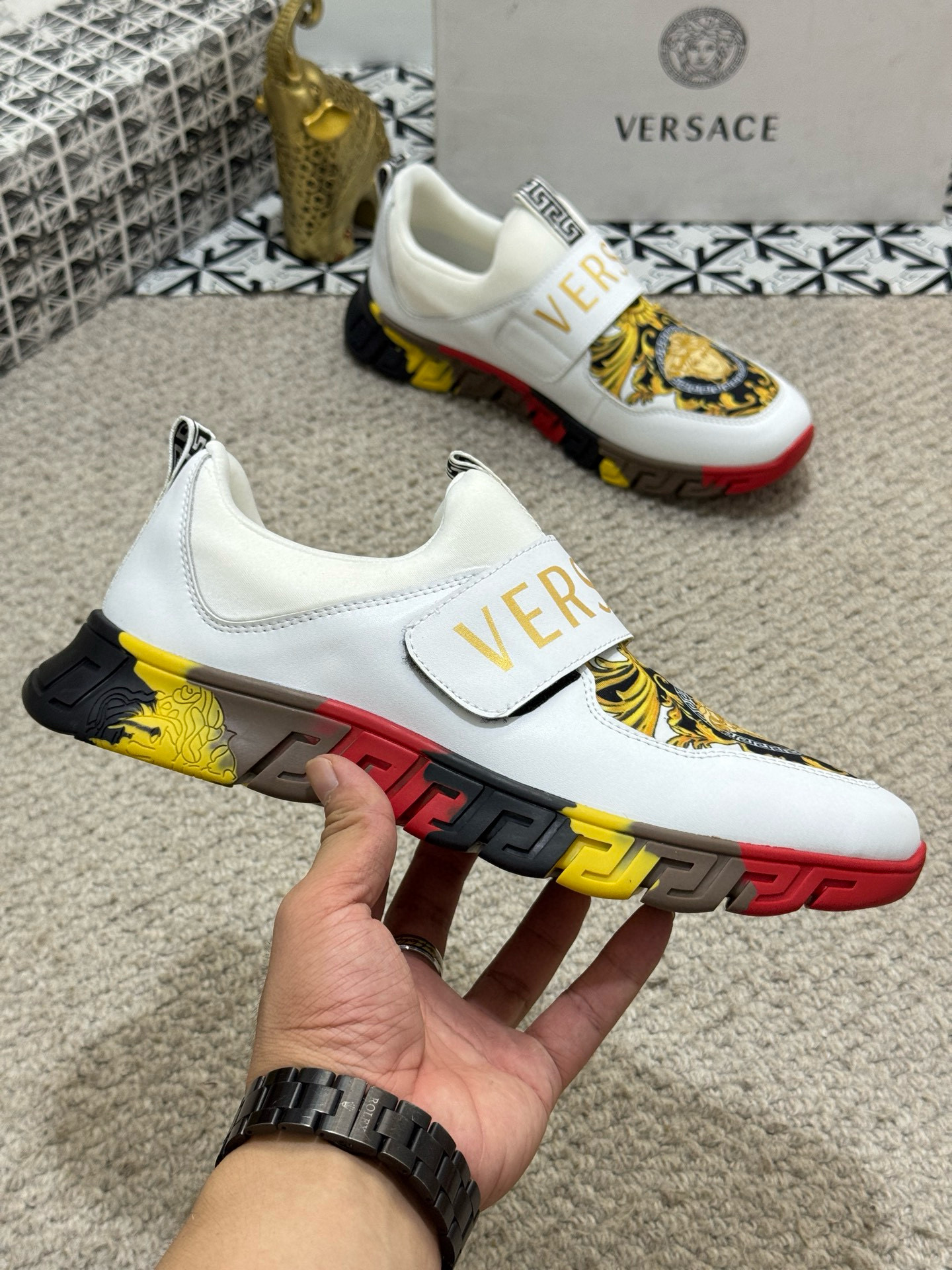 베르사체 남자 스니커즈 신발 운동화