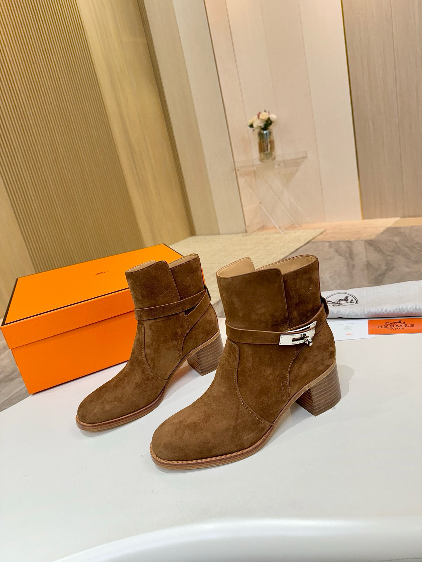에르메스 6CM 여자 부츠