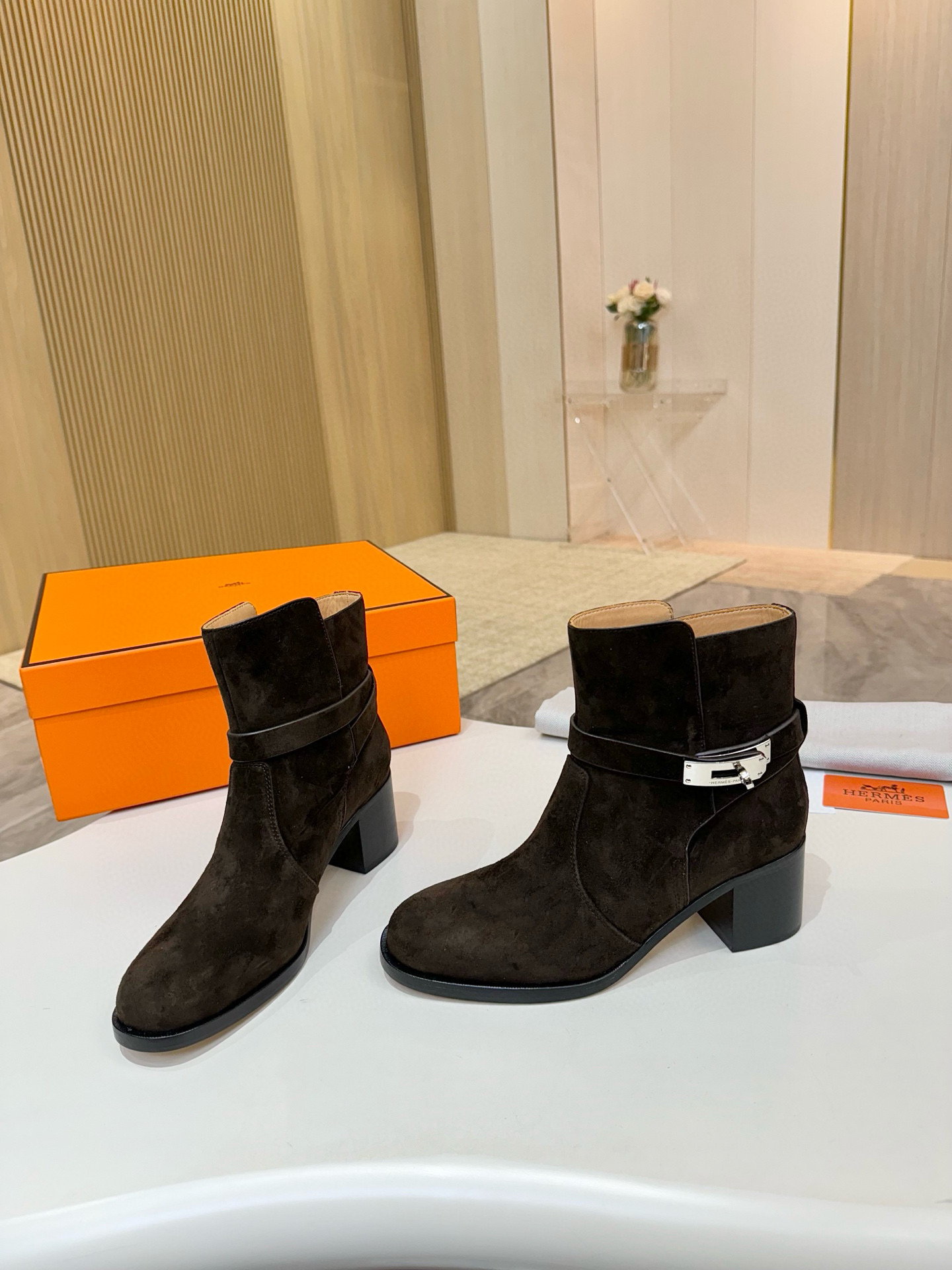 에르메스 6CM 여자 부츠