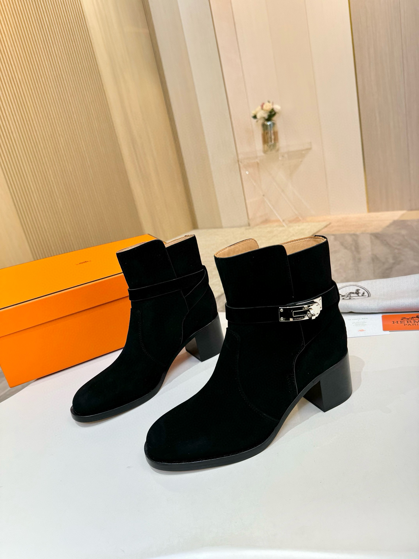 에르메스 6CM 여자 부츠