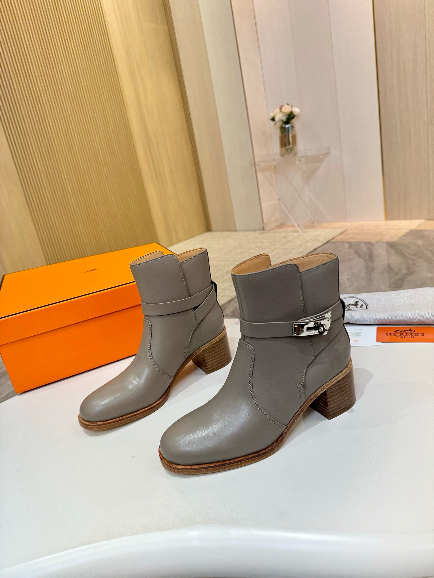 에르메스 6CM 여자 부츠