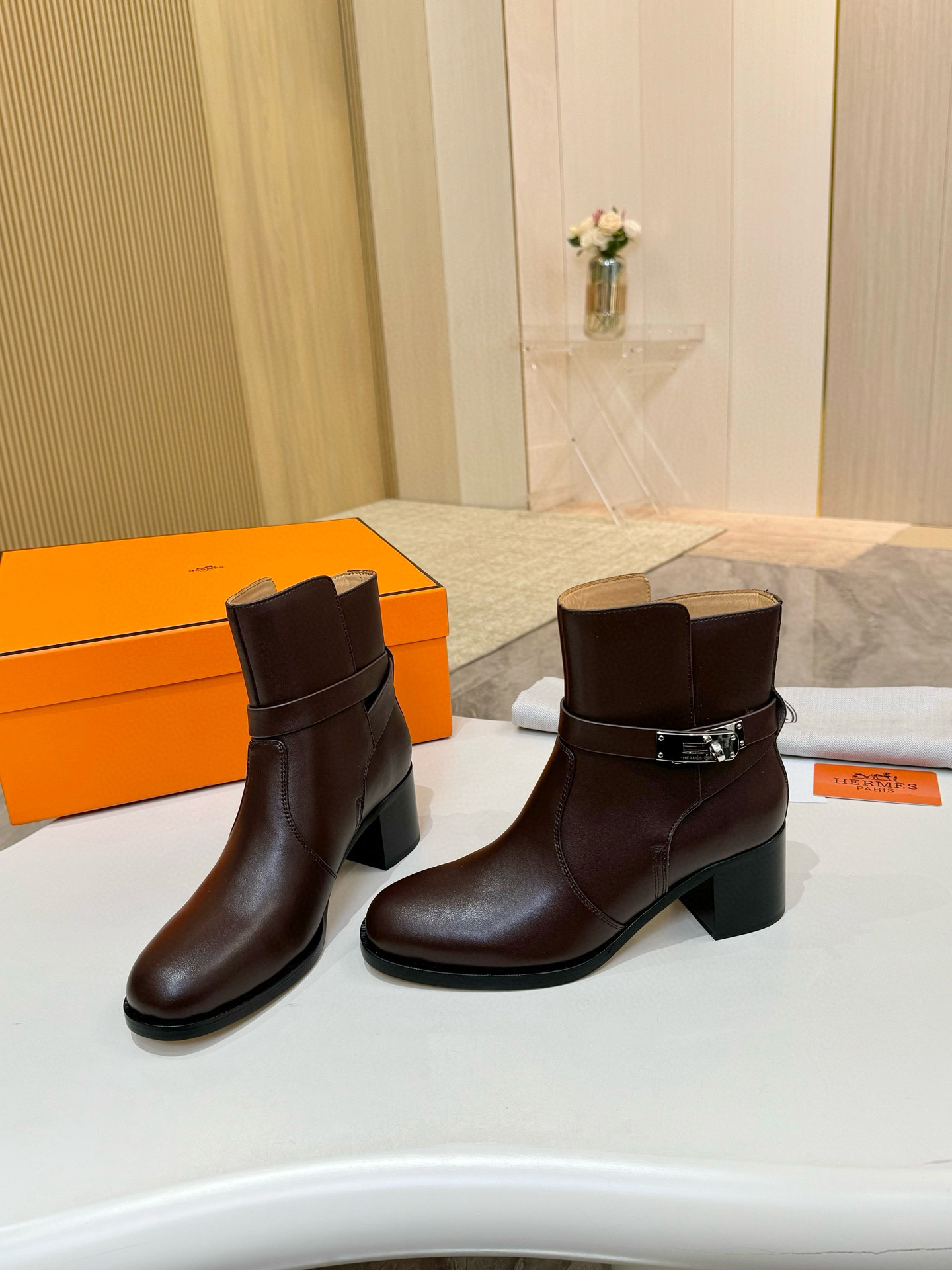 에르메스 6CM 여자 부츠