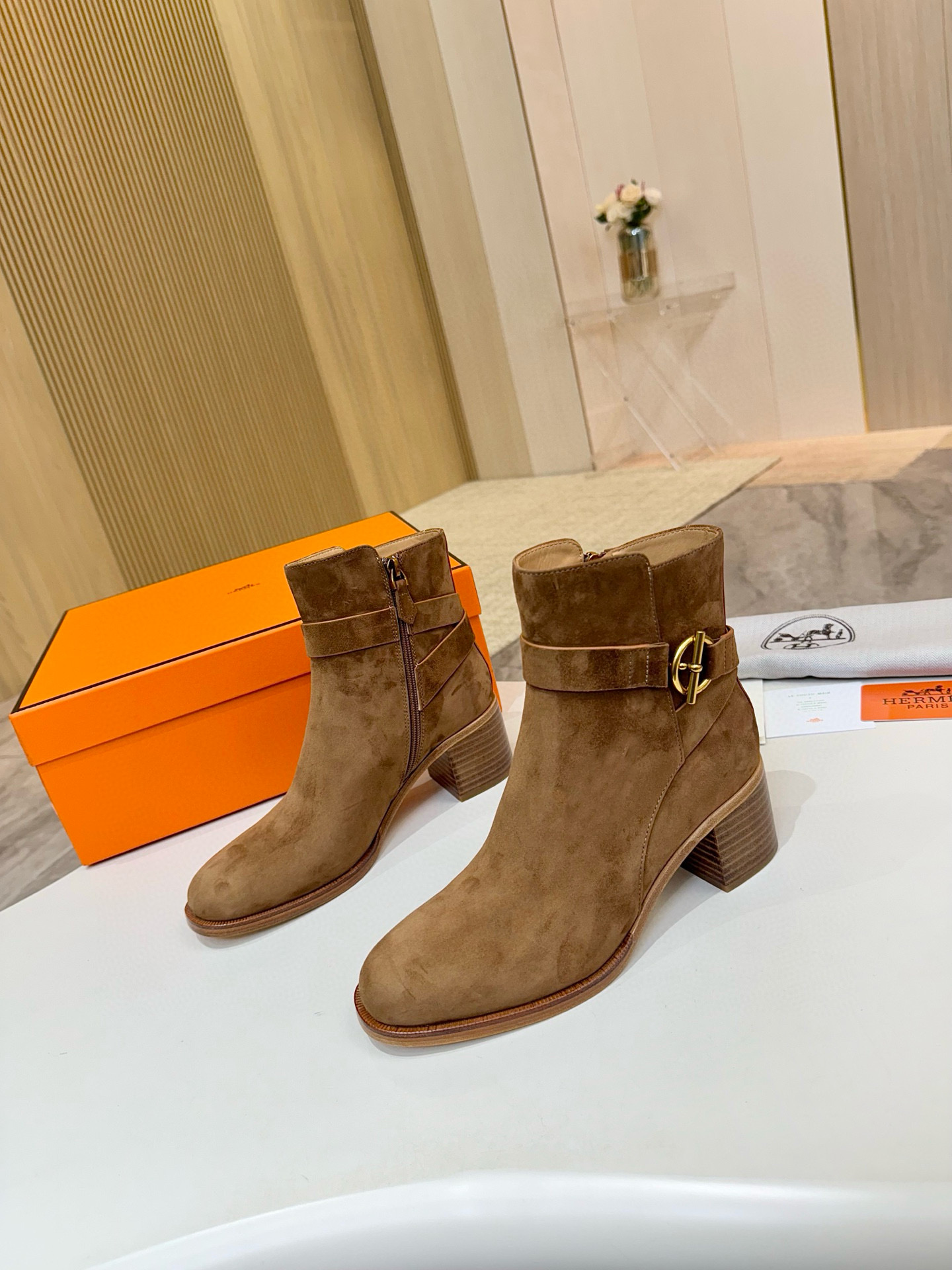 에르메스 6CM 여자 부츠