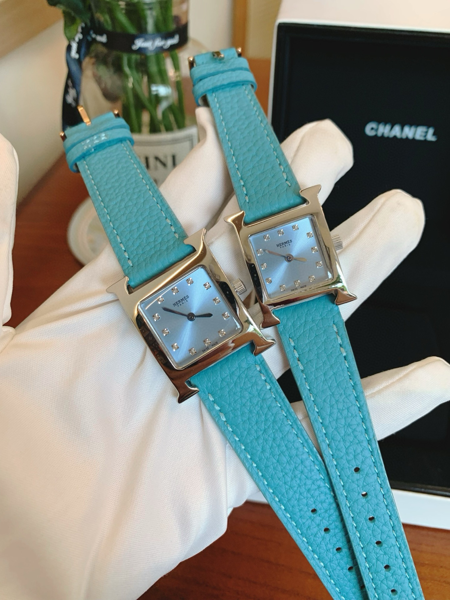 에르메스 2칼라 A급 여자 시계