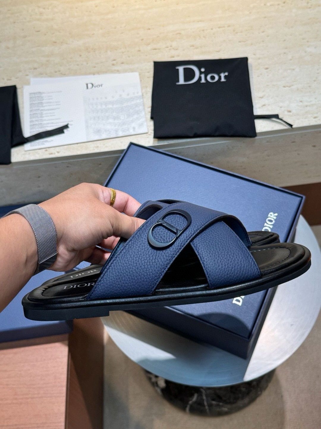 디올 남자 슬리퍼
