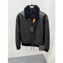 루이비통 소가죽 양모 양모깃 자켓