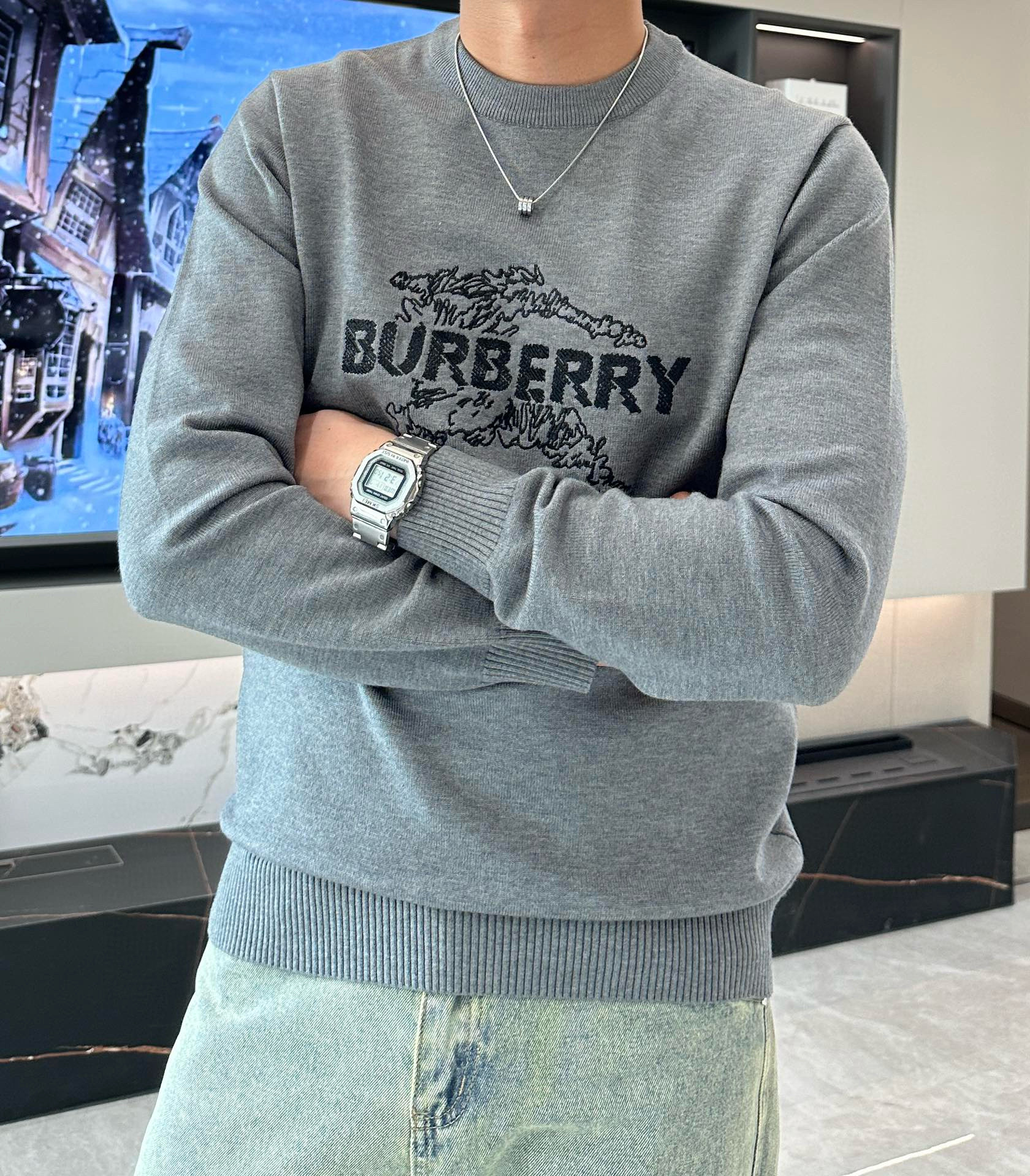 버버리 남자 니트