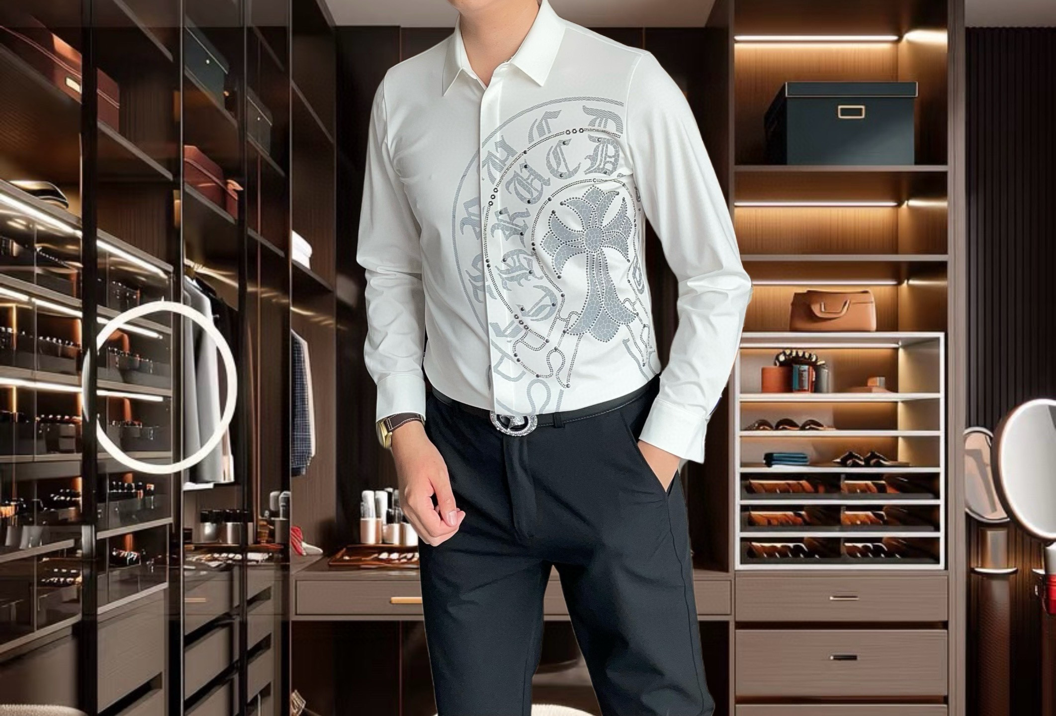 크롬하츠 2컬러 남자 셔츠