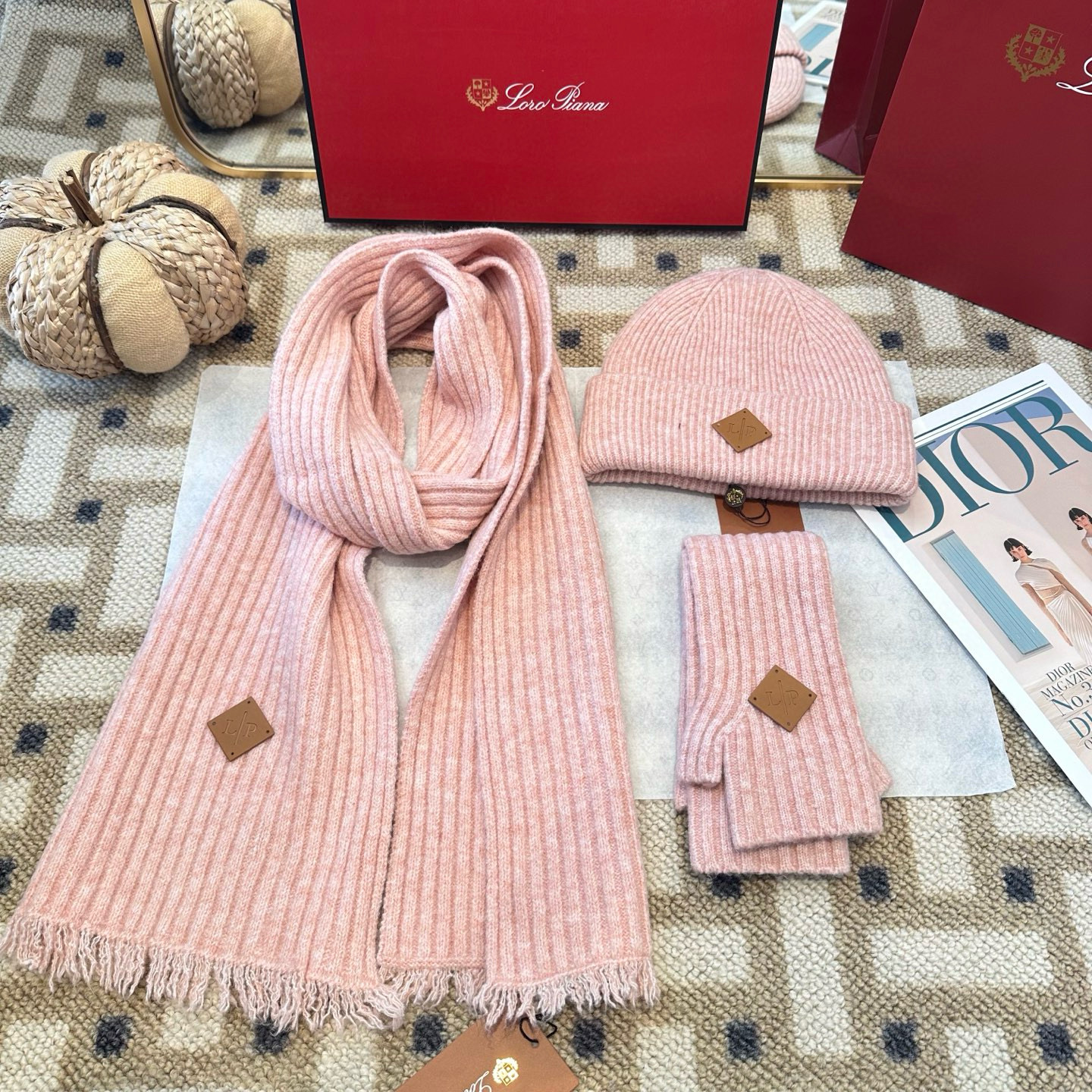 로로피아나 겨울 모자 세트